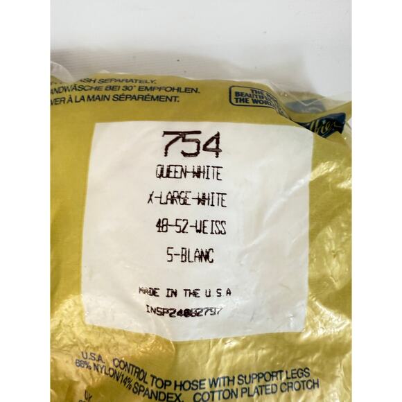 Silkies Set of 2 Panty Hose White and Black Ladies Queen XL New In Pack USA Made - Picture 4 of 5